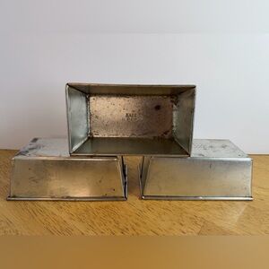 Vintage EKCO Mini Loaf Pans Set of 3 Tin Metal Bread Pans 6x3.5 USA